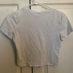 white thin short sleeve shirt
